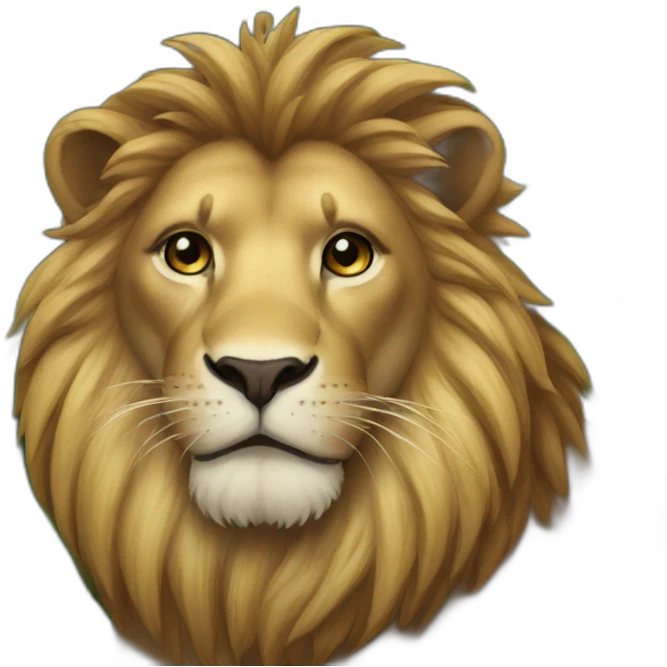 lion near the Christmas tree emoji