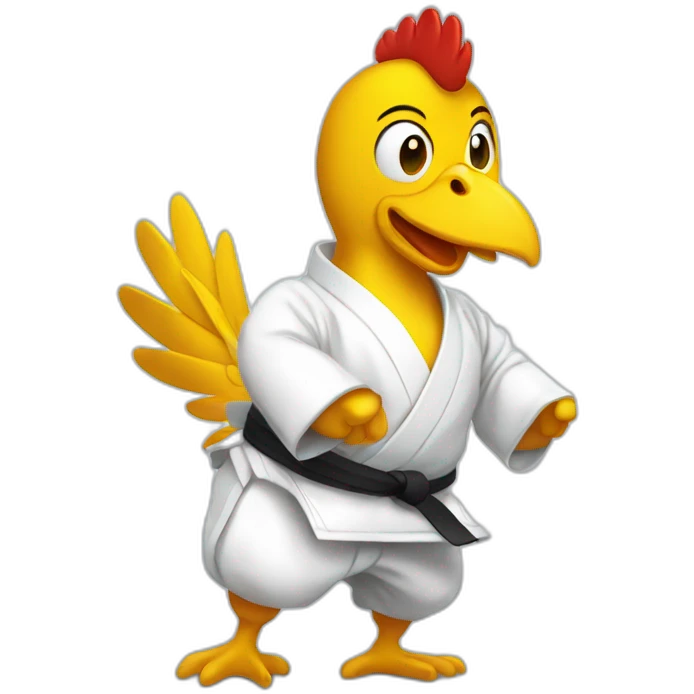 Poule qui fait du judo emoji