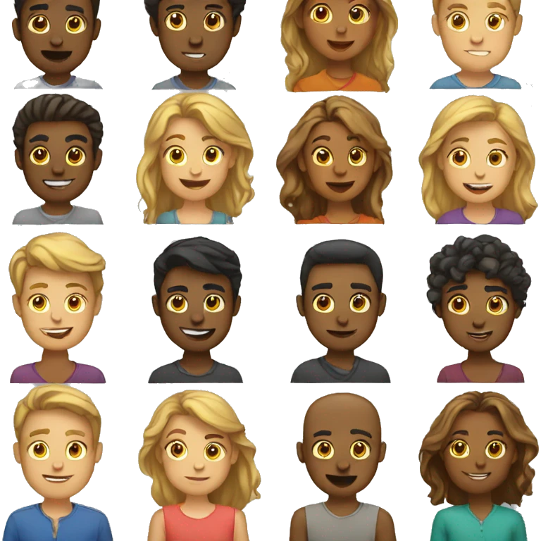 group of people with different emotions emoji
