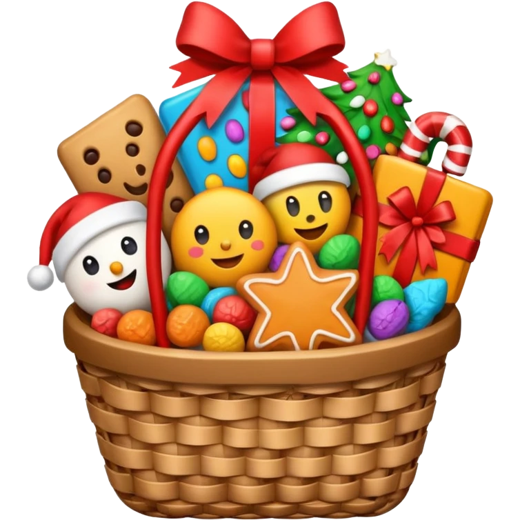 Christmas gift basket emoji