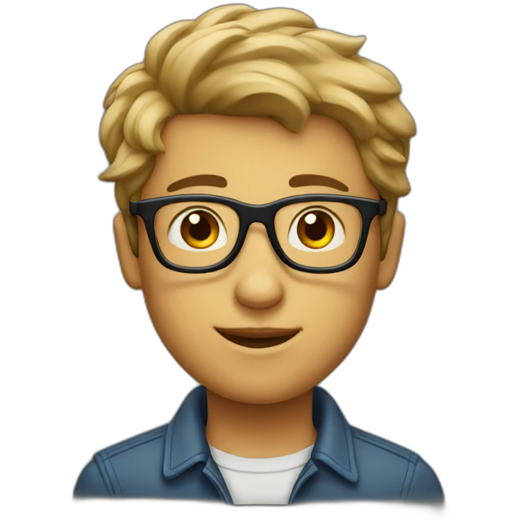 fair boy with spects emoji