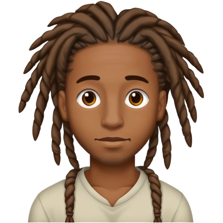 realistic portrait of young man change hair to dread locs  emoji