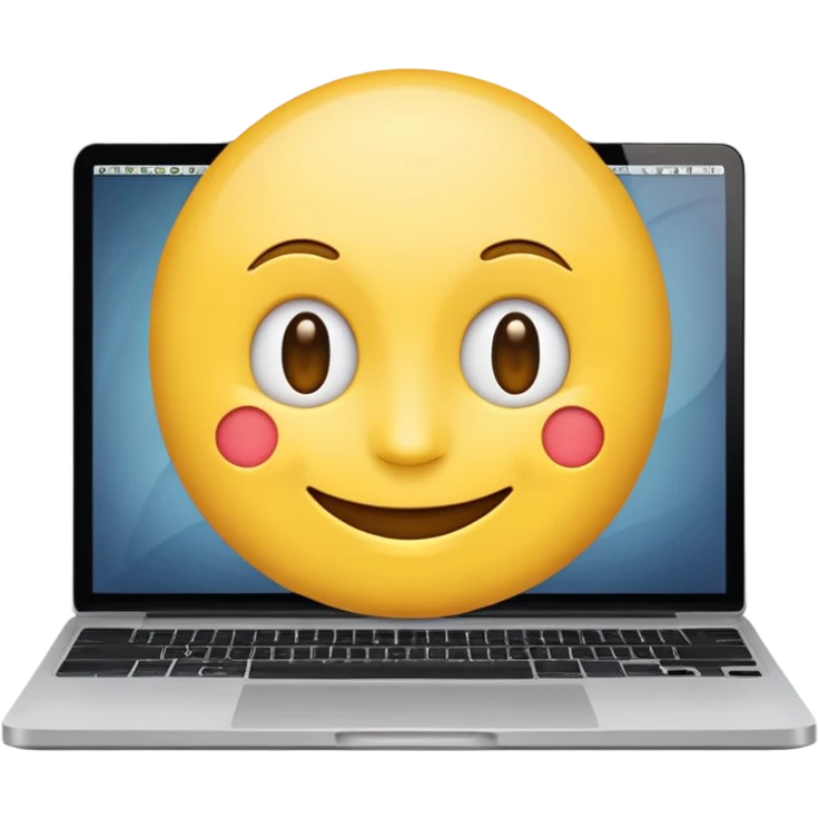 smiling emoji using a MacBook emoji