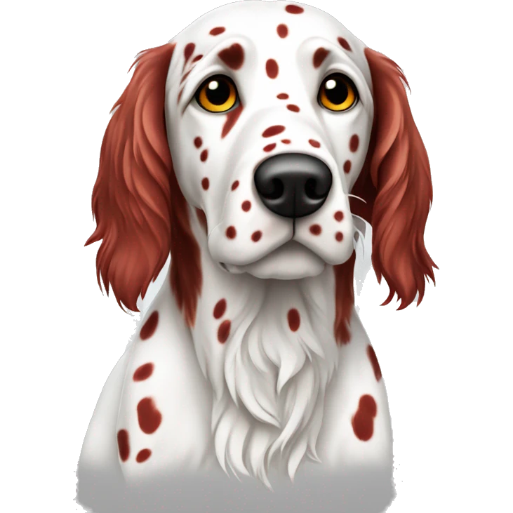 luellen setter dog white with red spots  emoji