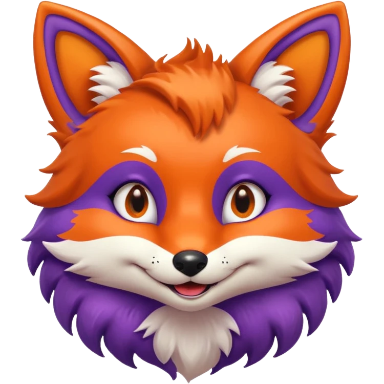 Purple colored retro fox emoji