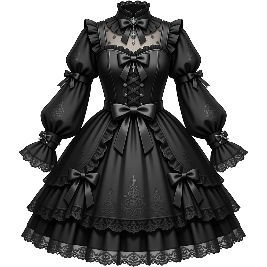 Gothic Victorian antique vintage edgy cute Lolita dress apparel clothing emoji