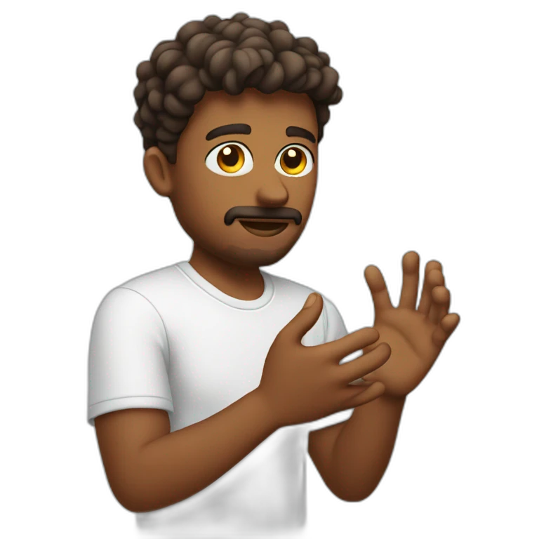 guy cross his hand emoji