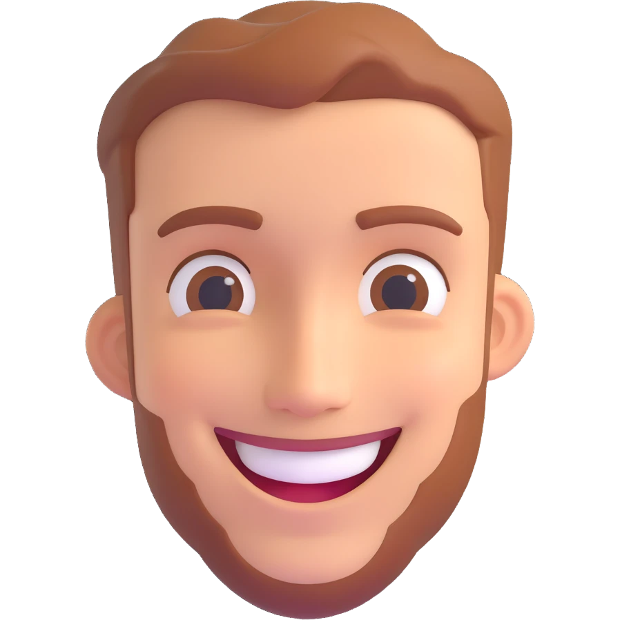 Ryan Trehan, 3D style, realistic, smiling emoji