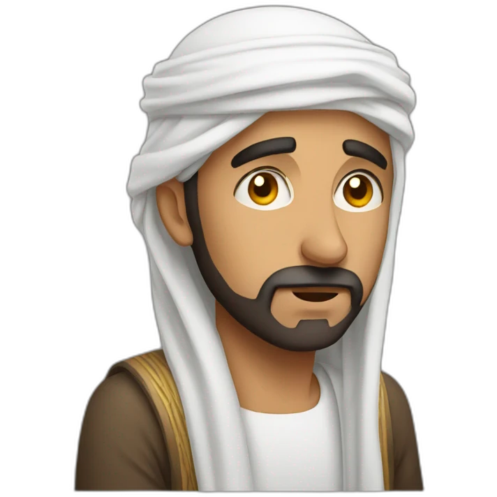 Arab man tired emoji