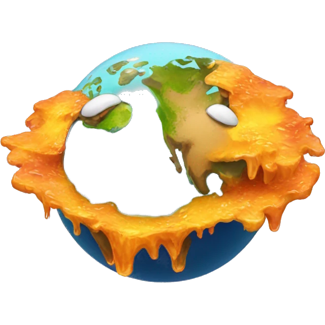 planet earth melting like the melting face emoji emoji