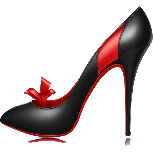 Black high stiletto heel with red bottoms emoji