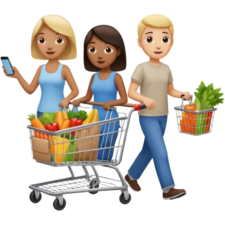 people with shopping cart emoji