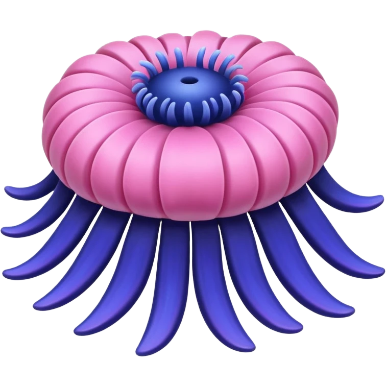 sea anemone blue pink emoji