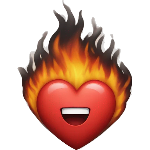 Burning heart emoji