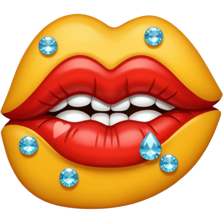 Rhinestone kiss mark emoji