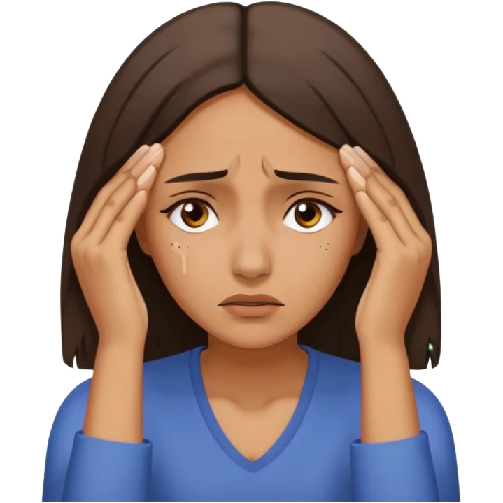 an emoji in which a woman sighs and holds her forehead with her hands...sighs!!!!!!!! woman's feeling is so bad...and.....yeah... emoji