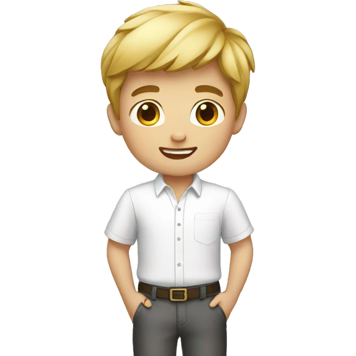 Boy with white shirt emoji