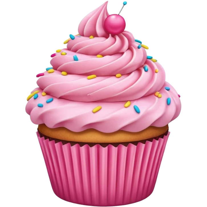 cupcake with pink frosting emoji