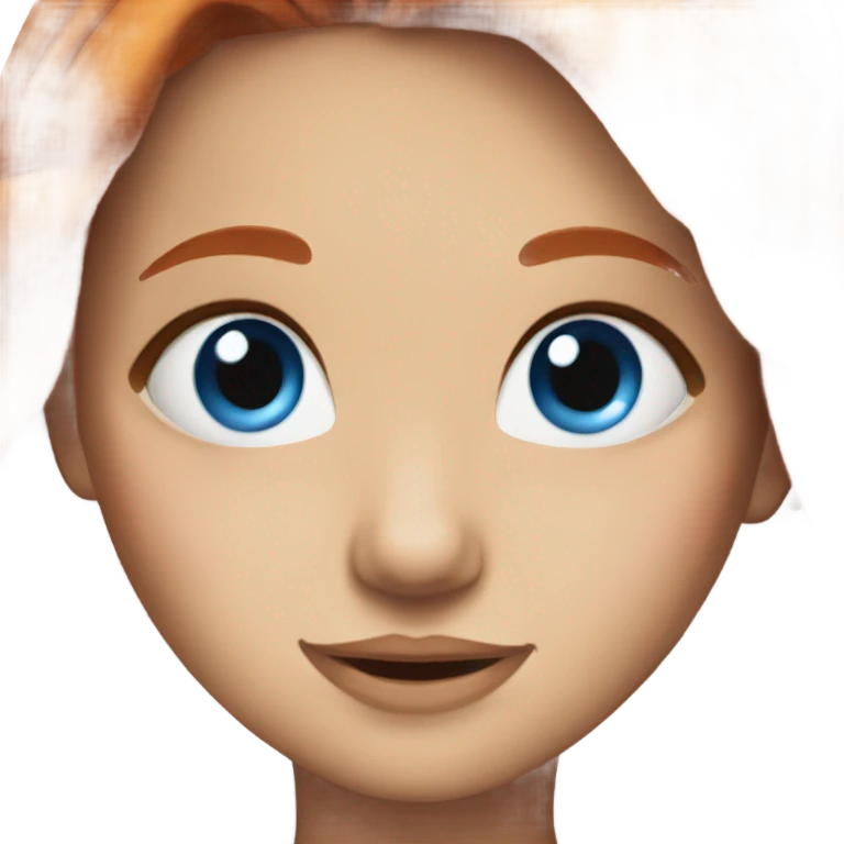 Emojis girl with long red hair and blue eyes emoji