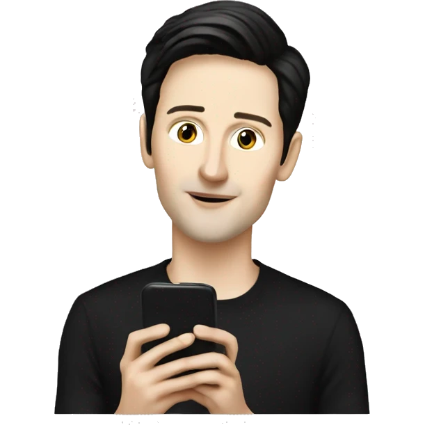 pavel durov using his phone emoji