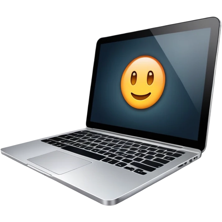 A modern laptop with a glowing screen and sleek aluminum body emoji