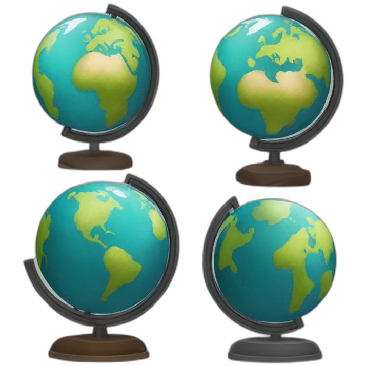 World globe center Singapore emoji