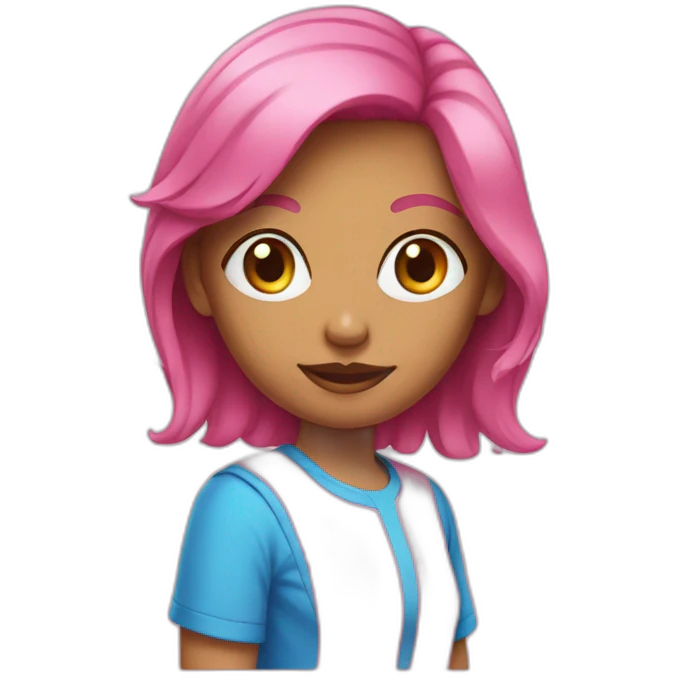 girl in pink and blue t-shirt emoji