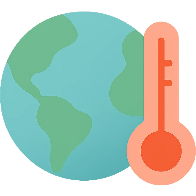 globe with a thermometer sticking out emoji