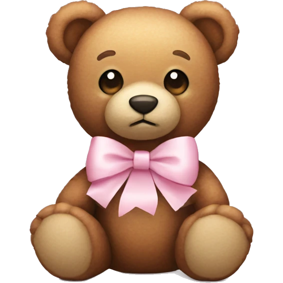 Teddy bear with light pink bow  emoji