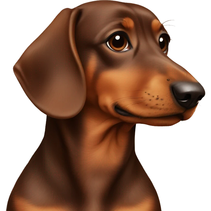 Female kissing brown daschund emoji