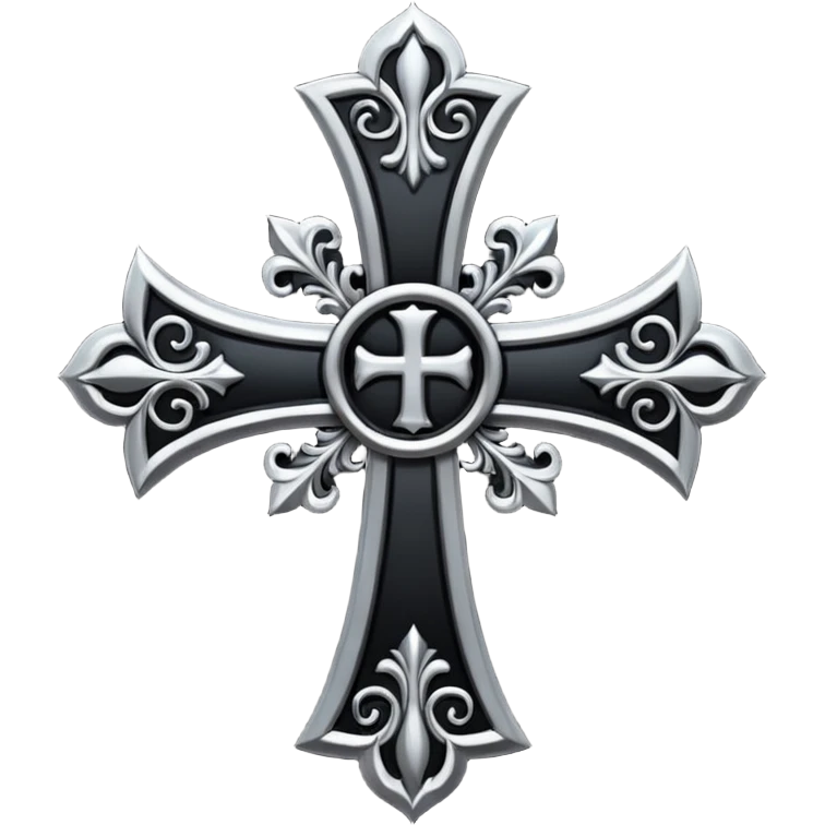 black goth cross emoji