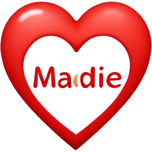 Heart with the name Maddie in the middle  emoji