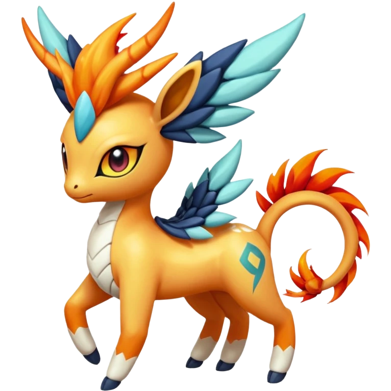 loopy honey-dipped buzzing bumbling fuzzy cute fiery ivy-hydro-Meloetta-Dialga-Salamence-Giratina-Rapidash-Pokémon-Fakémon-fusion-hybrid-creature emoji
