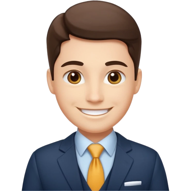professional B2B sales representative, business attire, friendly expression emoji emoji