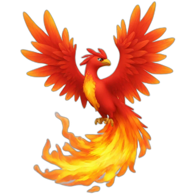 red phoenix on fire emoji