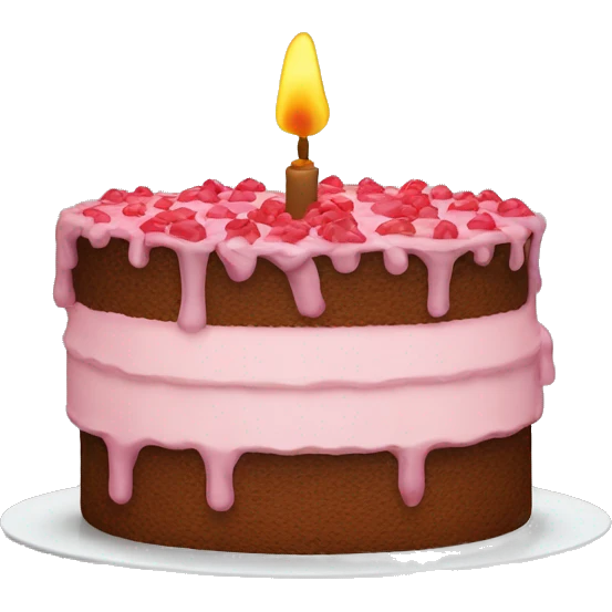 Cake with a „2“ candle emoji