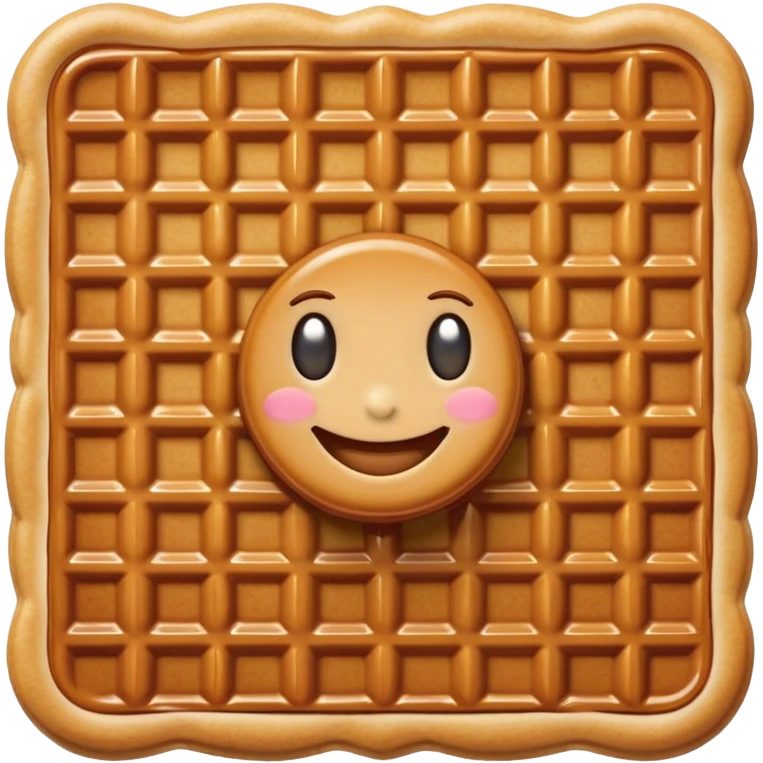 Stroopwafel Cinematic Realistic Stroopwafel Dessert Emoji, depicted as a single, flat, delicate caramel-filled waffle cookie rendered with crisp textures and warm, inviting lighting. emoji