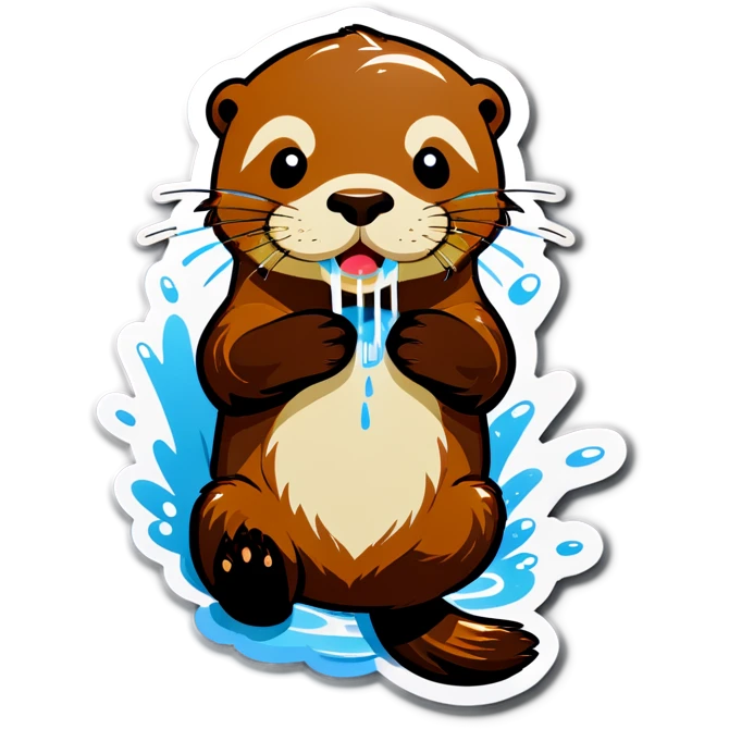 Otter taking a shower  emoji