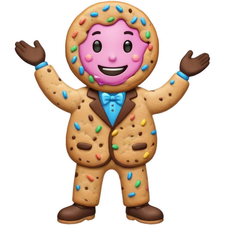 Frosted Cookie Man with sprinkles emoji
