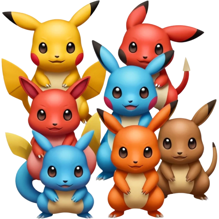 freindly pokemans helping each other  emoji