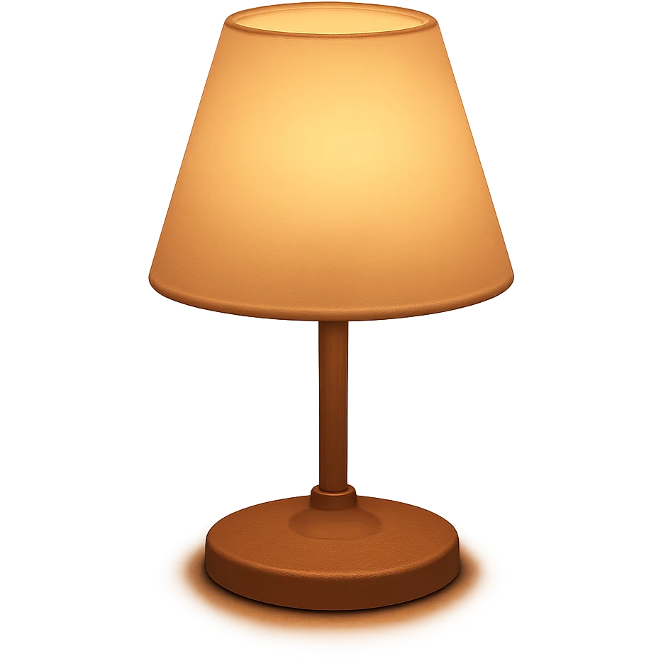 cozy reading lamp with a warm glow, peaceful emoji