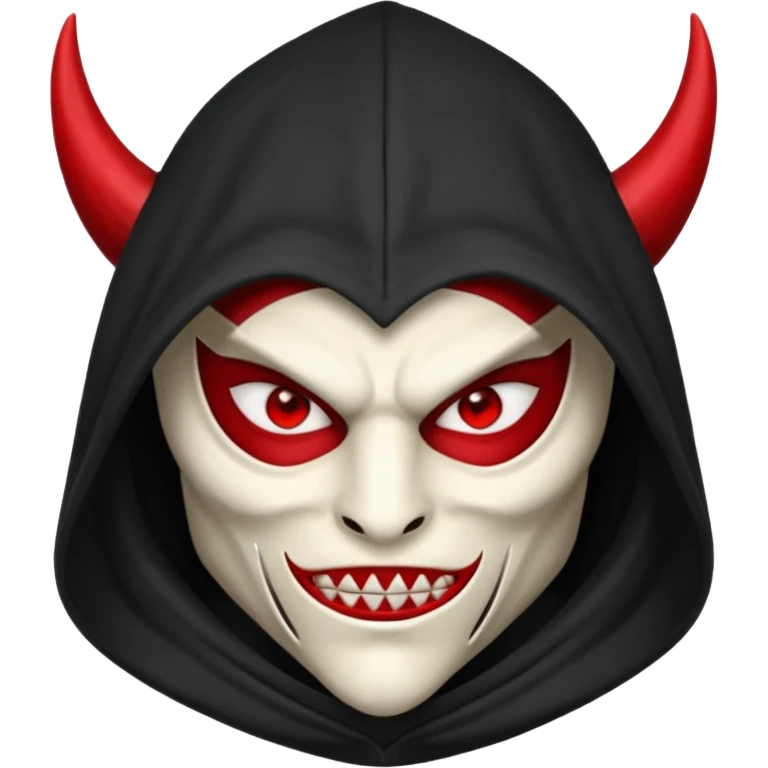 demon masqué avec une capuche emoji