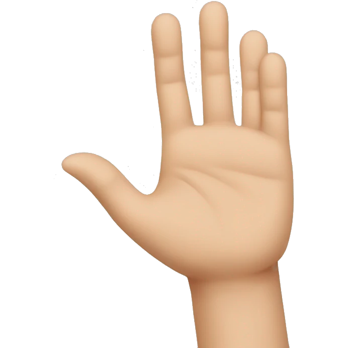Greeting with hand berween friends emoji