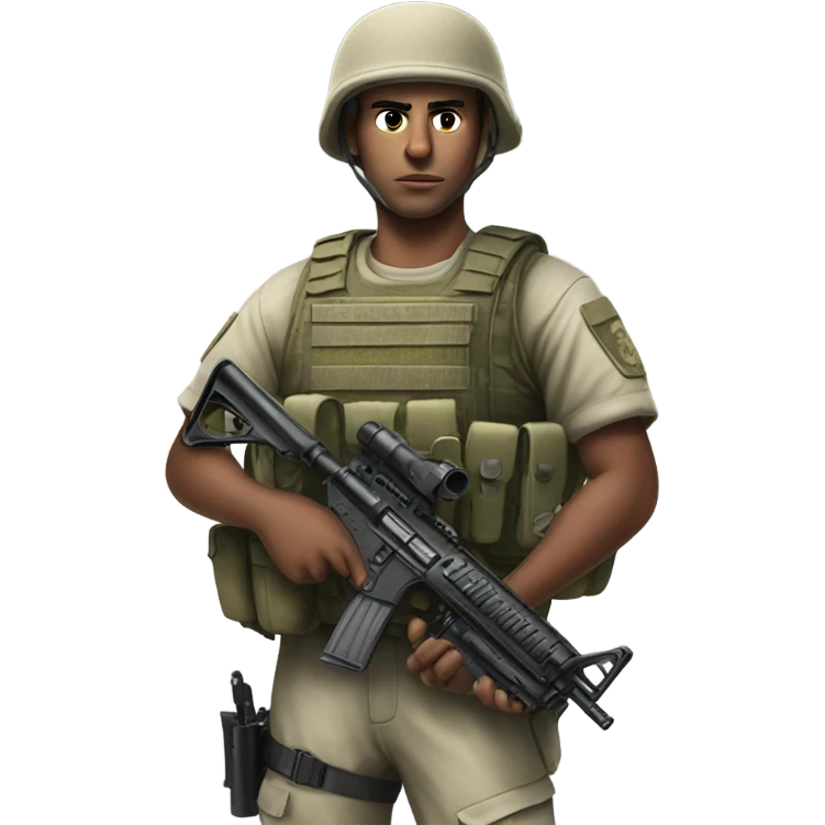 idf soldier photorealistic serious emoji