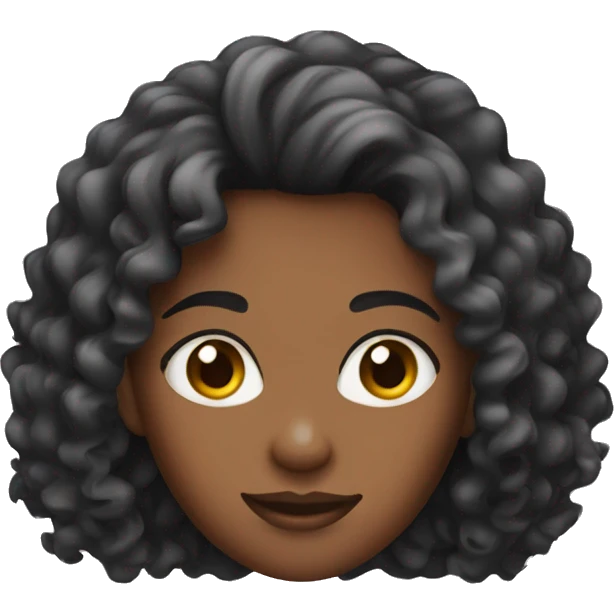 Girl with brow curly hair emoji