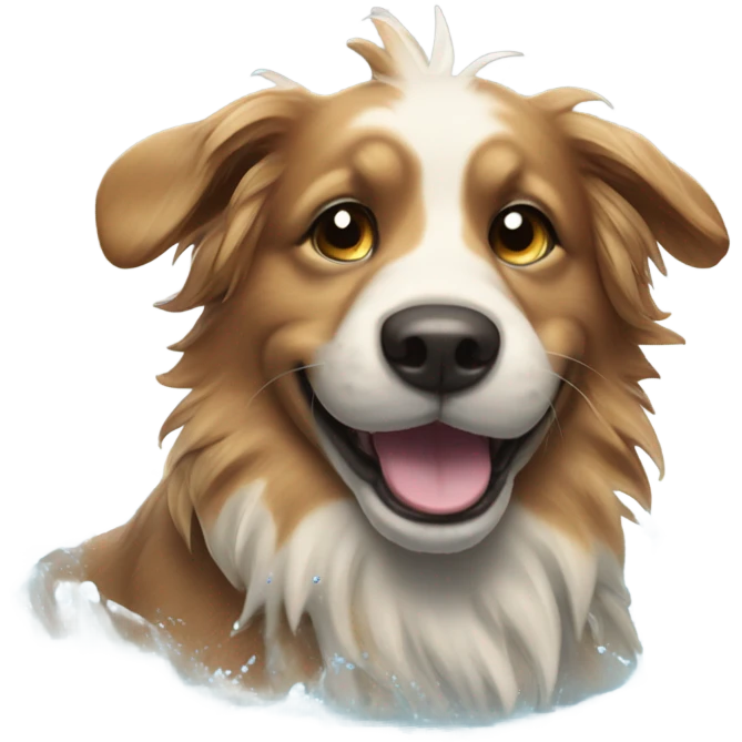 Dog swimming  emoji