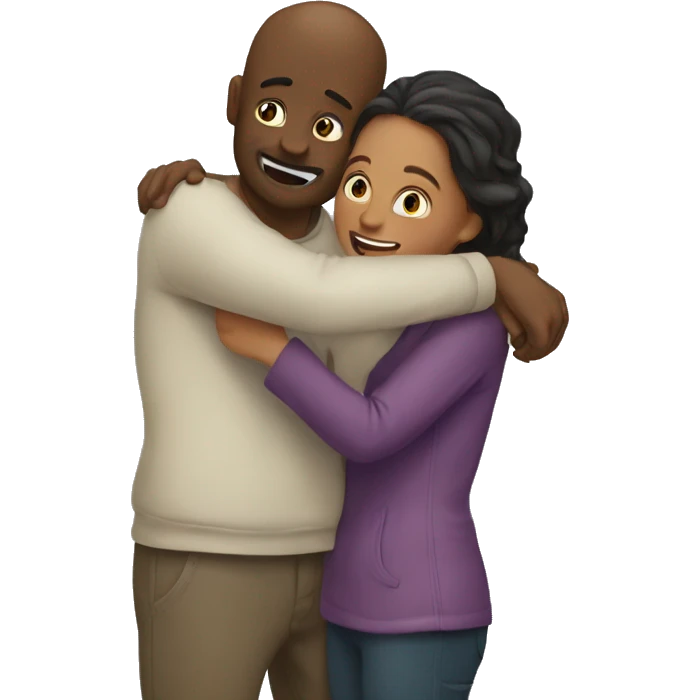 A truthful hug between two people emoji