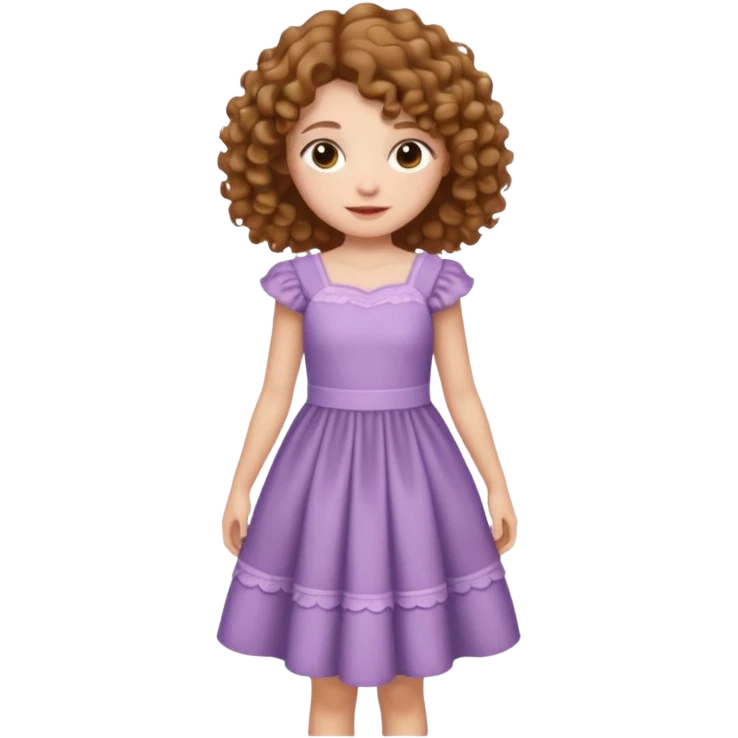 Curly light brown haired girl curtsy emoji