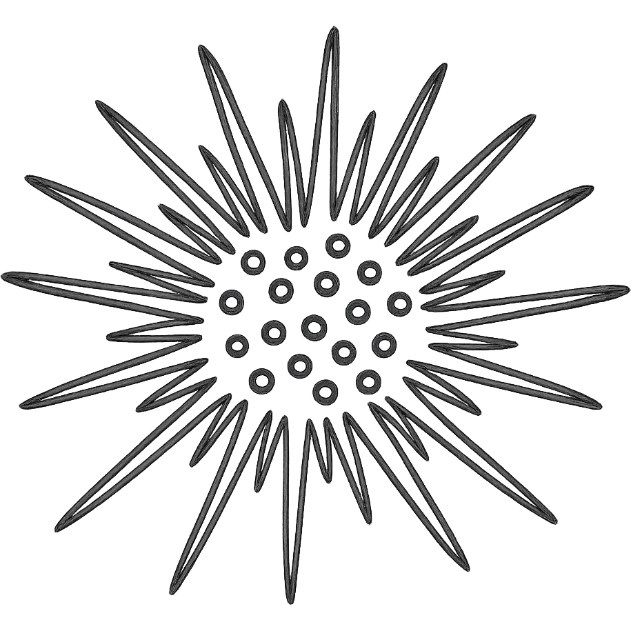 Sea urchin illustration matching the logo style, clean hand-drawn blue lines, minimal, no text, transparent background. emoji
