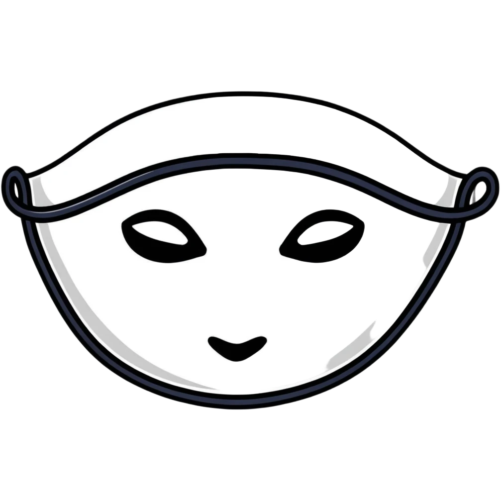 minimalist black superhero eye mask emoji